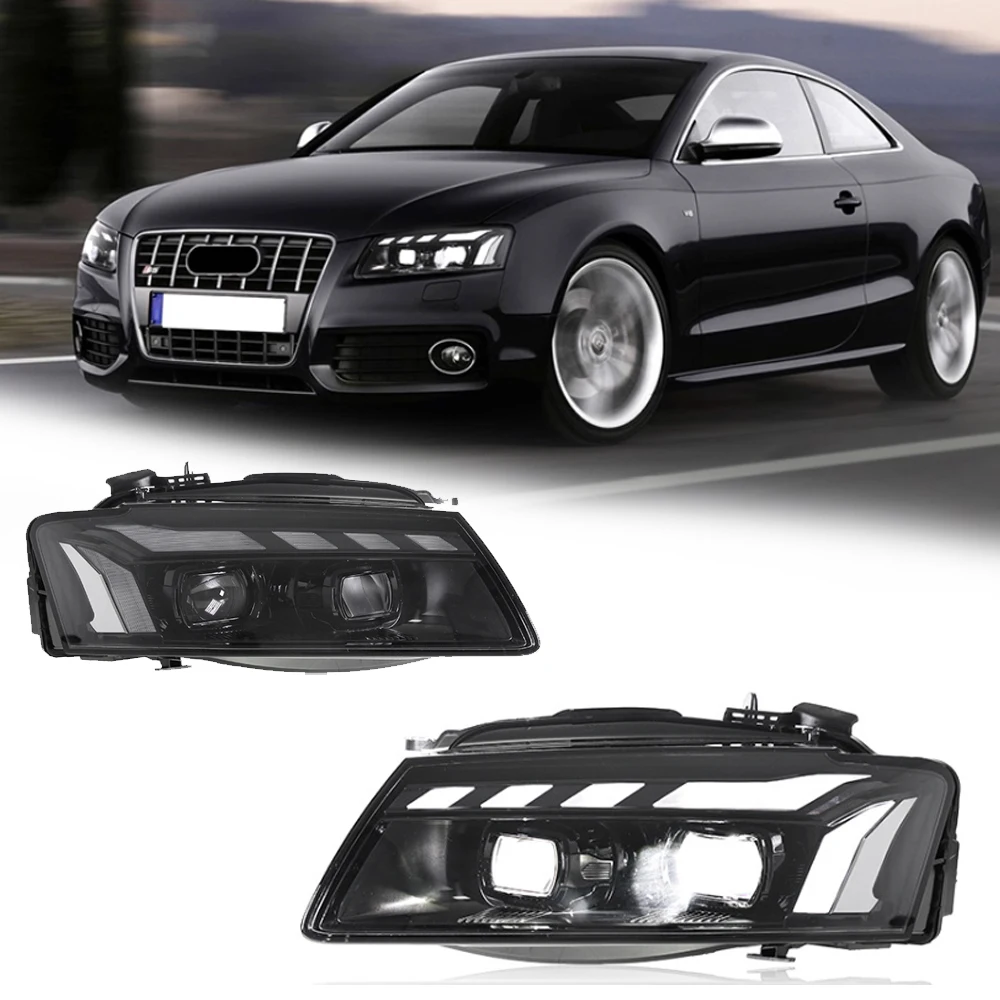 

Стайлинговые светодиодные фары для AUDI A5 S5 2008-2012, новый стиль, светодиодные DRL, автомобильные фары в сборе, сигнальные автоаксессуары, модифицированная лампа