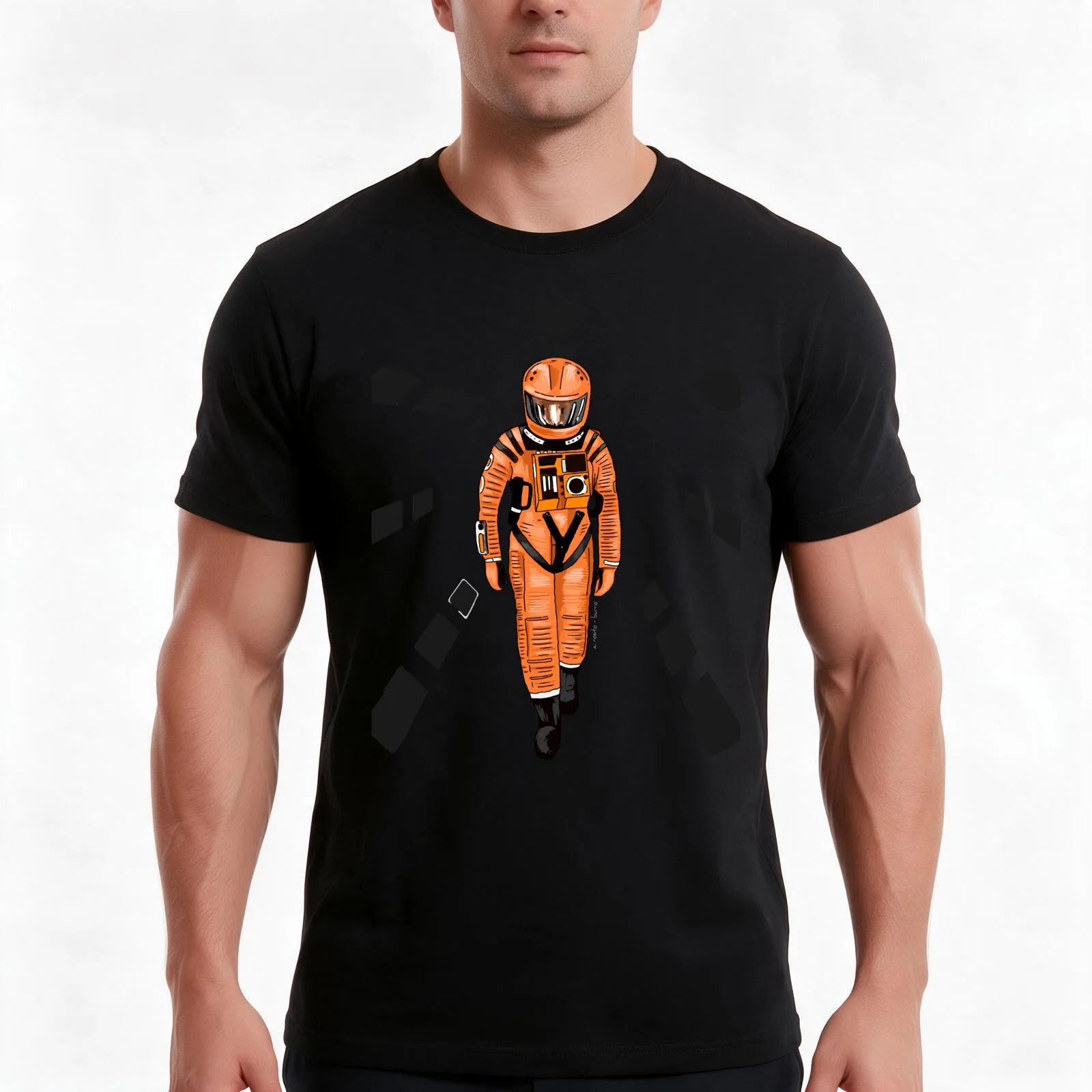 2001 - A Space Odyssey Illustration White T-Shirt, Summer Casual Cotton Tee, Oversized Streetwear Tops, Vintage Graphic Print