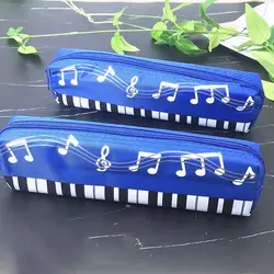 Creative Novelty Student Pencil Case Square Single Layer Oxford Cloth Pen Bag for Girls Boy Musical Note Piano Stationery Pouch