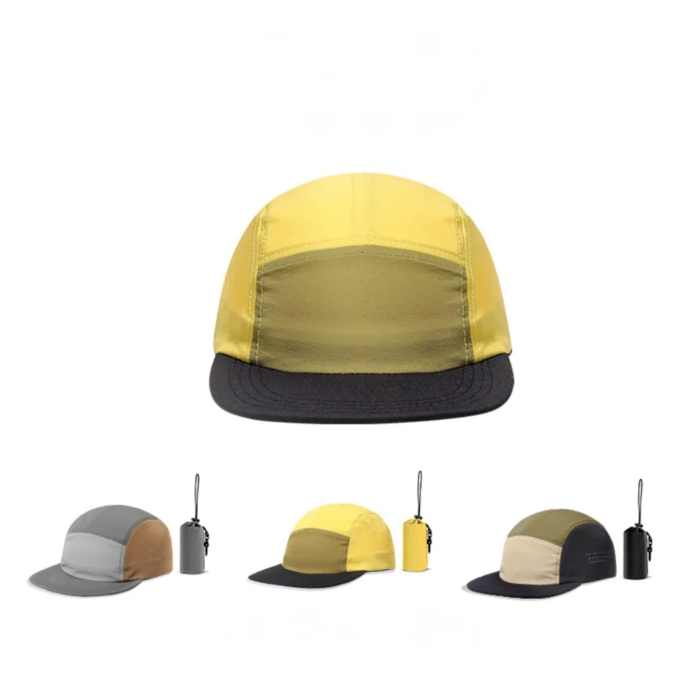 Schwarze Flat-Top Baseballkappe Unisex Wasserdichte Nylon-Mesh Atmungsaktive Mütze für Outdoor-Laufen Camping Reisen Modische Kleidung
