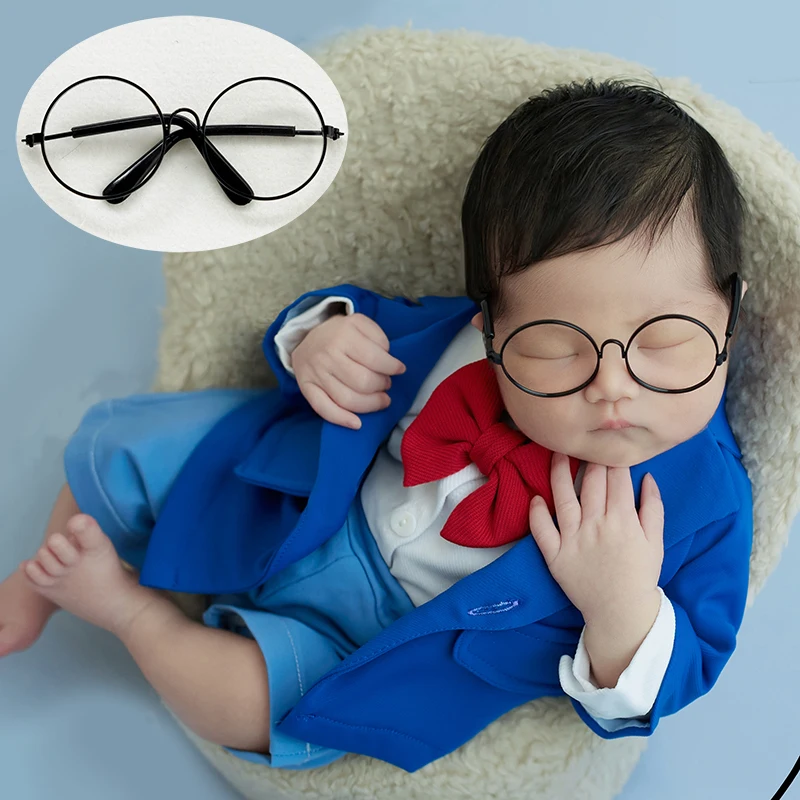 Baby Glasses Newborn Photography Accessories Baby Girl Boy Flat Glasses Photo Props Infant Heart Shape Eyeglasses Studio Shoot