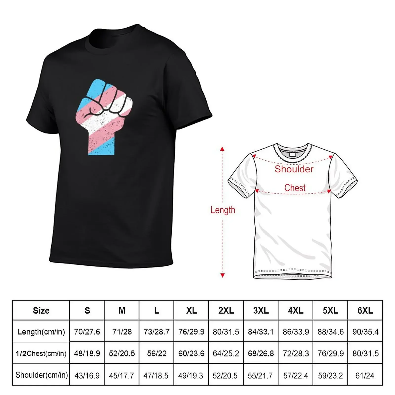 Trans Power - Transgender Flag Clenched Fist T-shirt shirts graphic tees customizeds t shirts for men