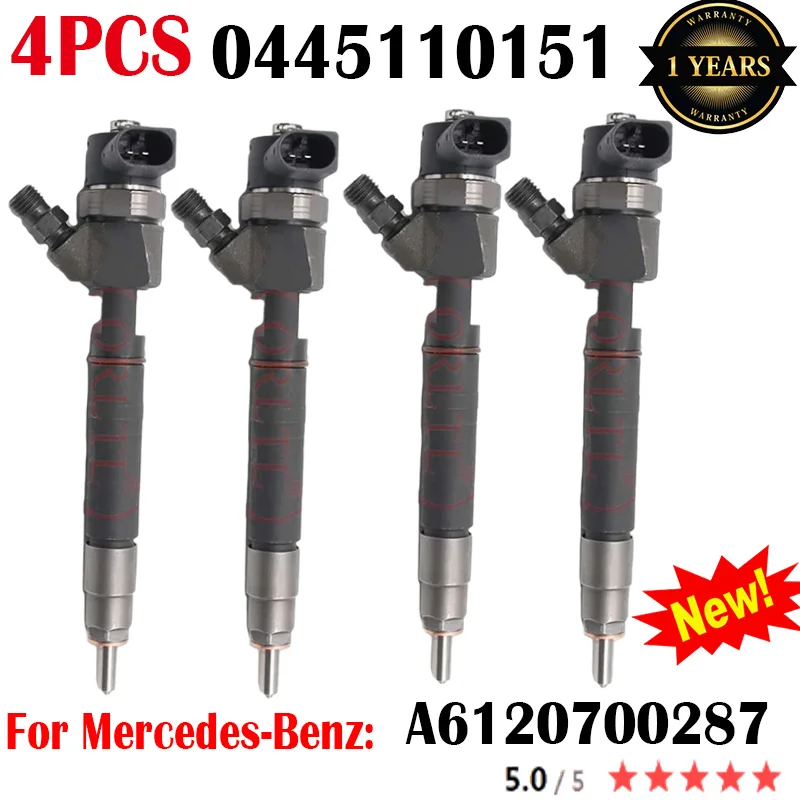 

4PCS 0445110151 Common Rail Fuel Injector 0 445 110 151 OEM 6120700287/A6120700287 0445110152 FOR Mercedes-Benz ORLTL