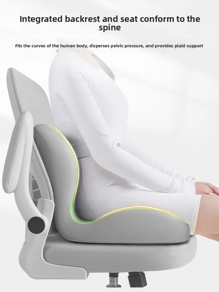 Ergonomic Integrated Seat & Back Cushion, Office Chair Pad, Waist & Tailbone Support for Long Sitting