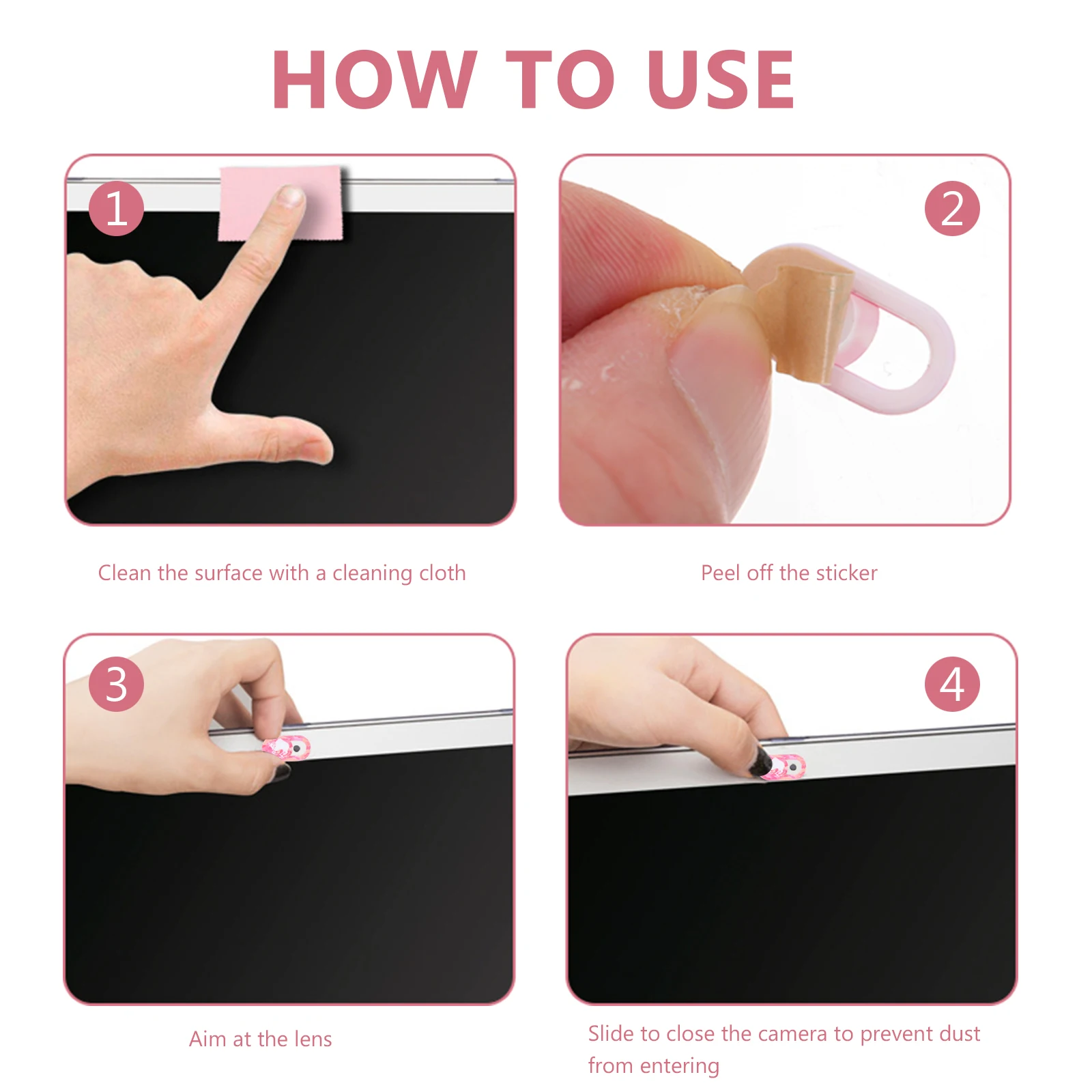 

3pcs Webcam Cover ABS Plastic Privacy Protector for Laptop Computer Phone Tablet Design Lightweight Practical Safe