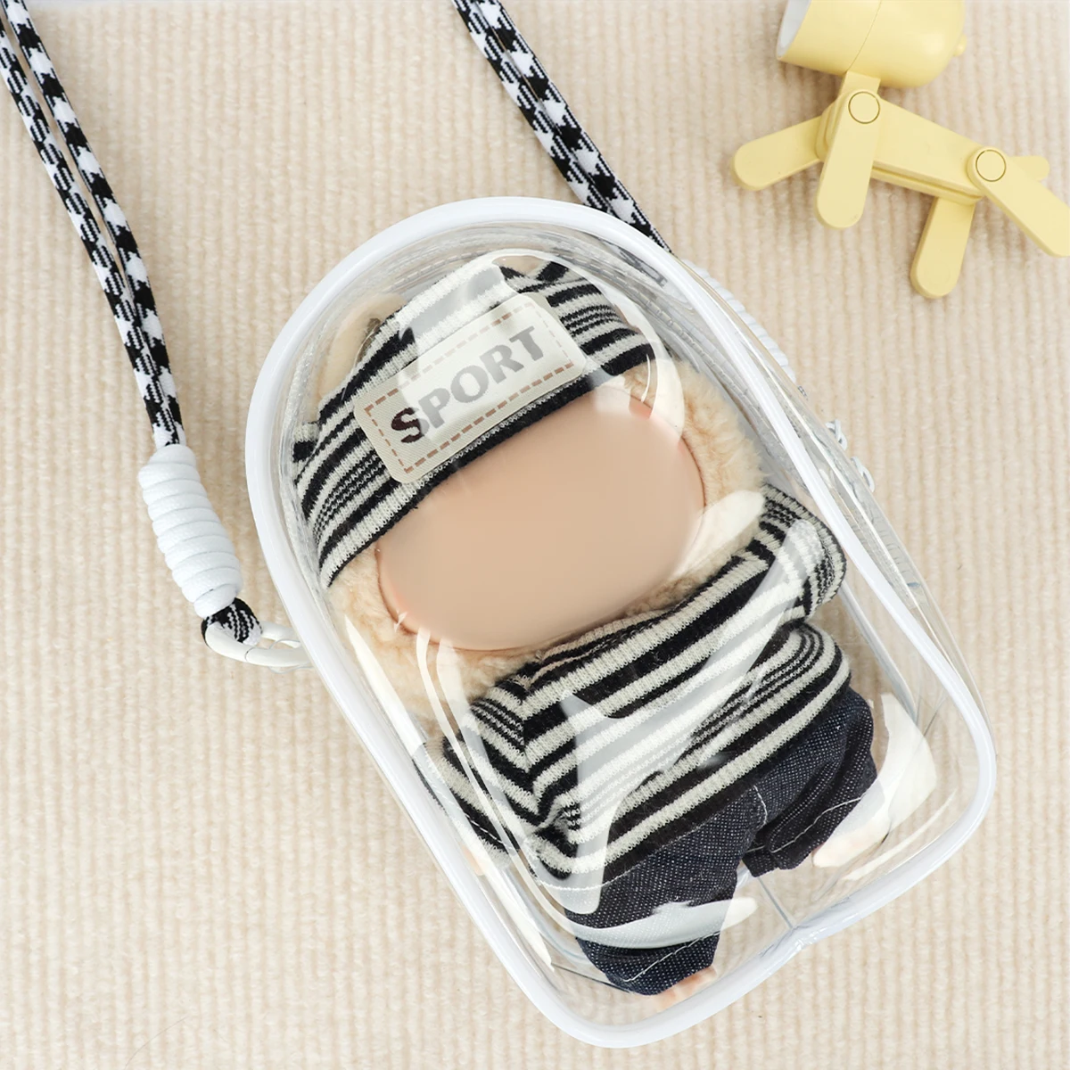 10-15 cm transparante displaytas beschermhoes voor speelgoed en poppen stofdichte opbergzakken buitengebruik en feestdecor rugzak sling