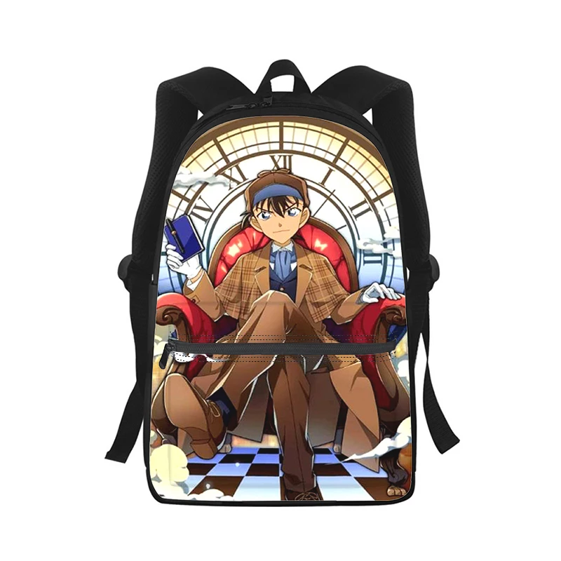 Detective Conan-mochila con estampado 3D de Anime para hombre y mujer, bolso escolar para estudiantes, mochila para ordenador portátil, bolso de hombro de viaje para niños