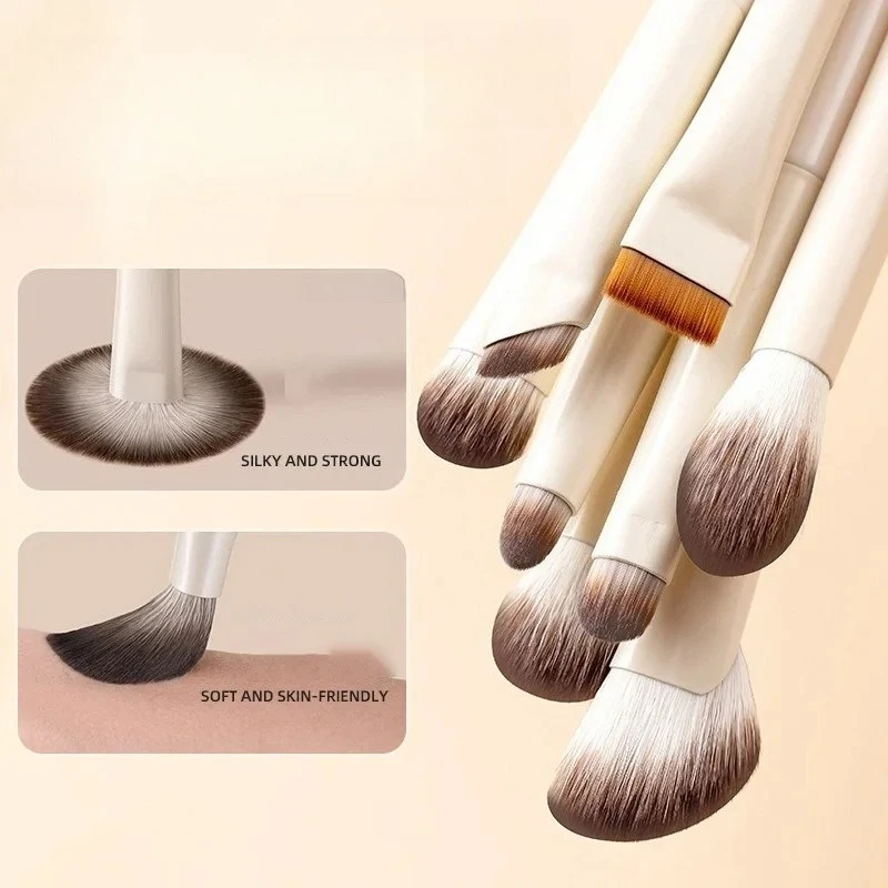 10 個ナチュラルアイメイクブラシセット詳細アイシャドウブラシメイクブラシホワイトウルトラソフトアイシャドウアイライナーメイクアップツール