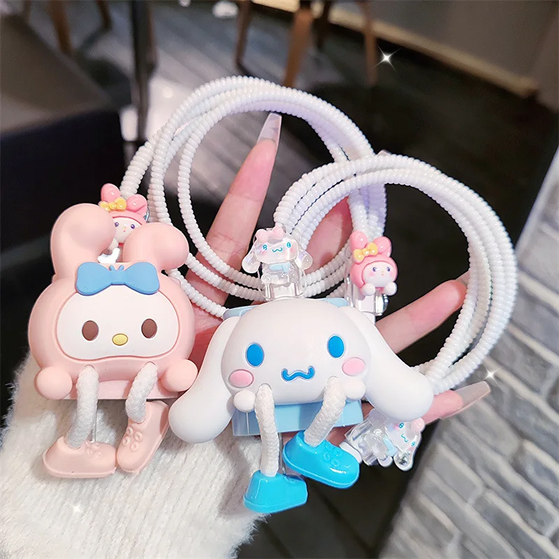 New DIY couple big eared dog Sanrio charger case for Apple 18W 20W charger adapter protective sleeve and winding set