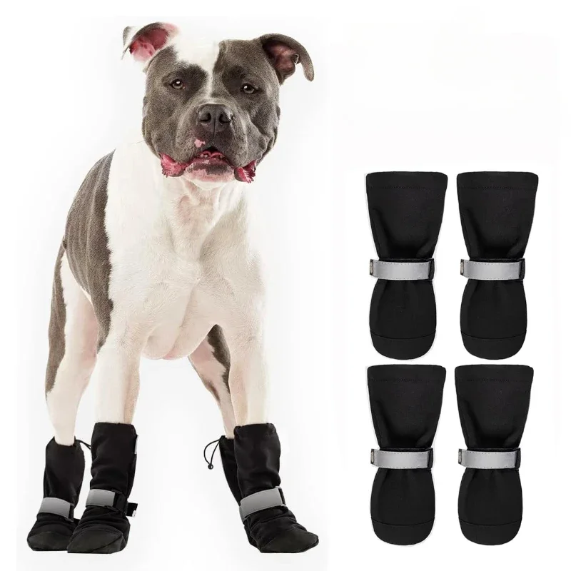 Winter Hund Schuhe Wasserdicht Gehen Große Kleine Hund Schuhe Warme Einstellbare Elastizität Schnauzer Fuß Abdeckung Teddy Haustiere Liefert