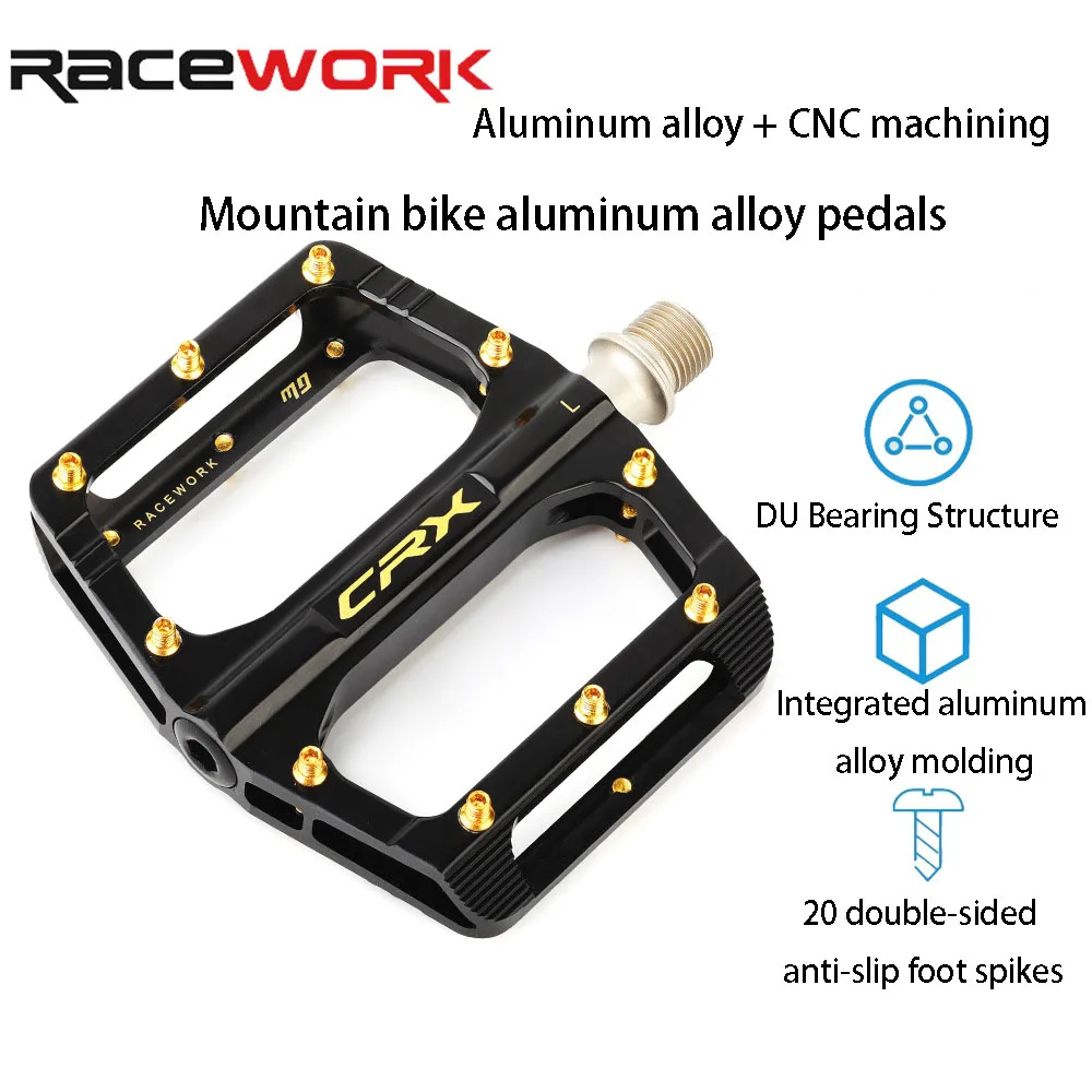 

RACEWORK Велосипедные педали из алюминиевого сплава Сверхлегкие педали Широкий протектор обеспечивает лучшую стабильность