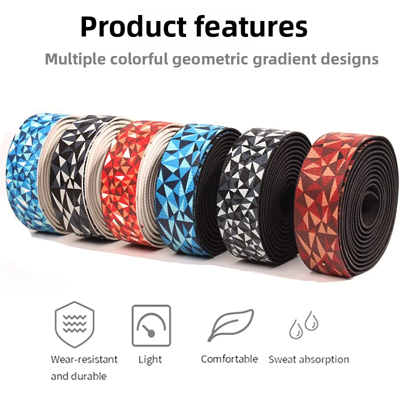 PU+EVA road bike dual color gradient handle with high elasticity wrapping handle with anti slip suspension bike handlebar strap