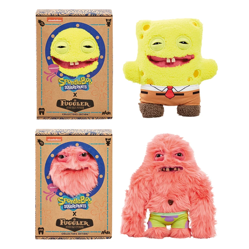 Anime Mutated Fuggler Spongebob Patrick Star Blind Box  Plush Toy Little Monster Funny Ugly Monster Teeth Birthday Christmas Gif