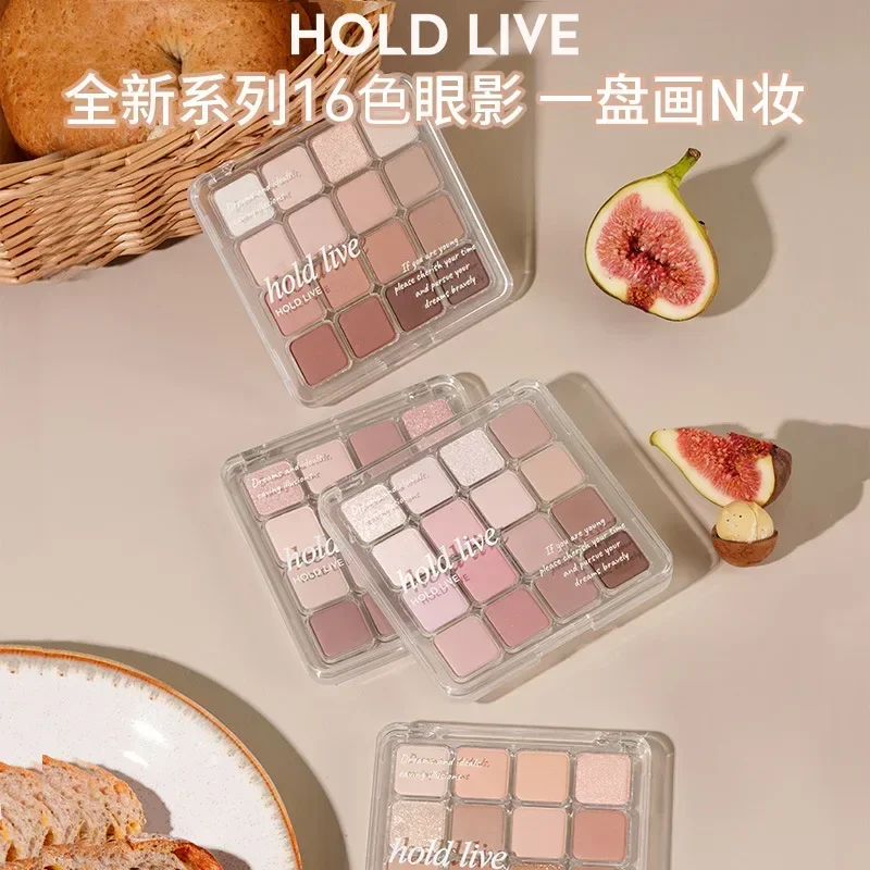 HOLDLIVE Vierkant 16-kleuren oogschaduwpalet Roze Bruin Parelpalet Parel Matte oogschaduw Mooie make-up Schoonheid Cosmetica