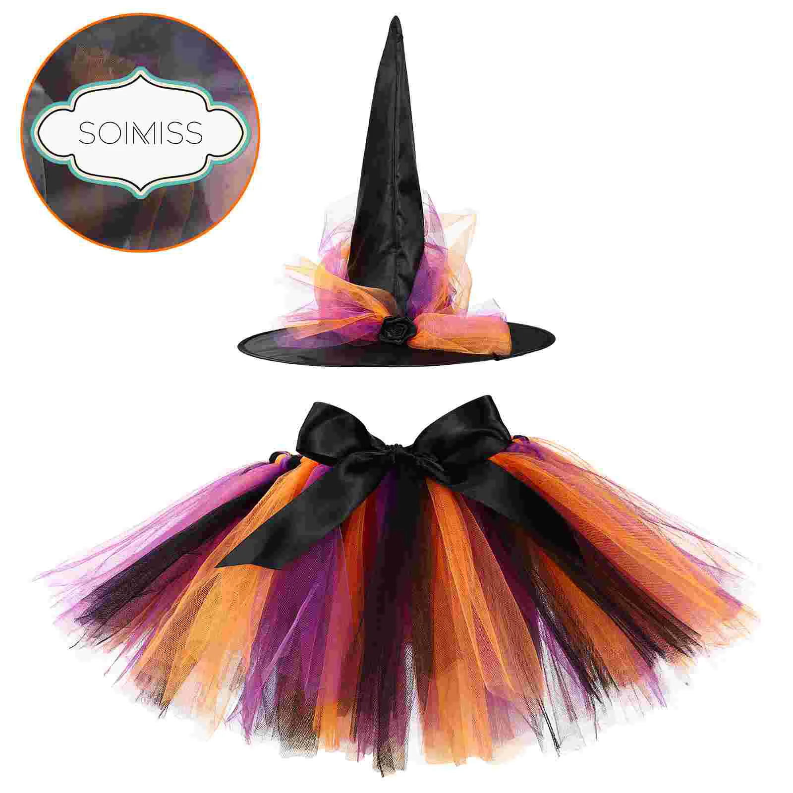 Jupe tutu de sorcière trempée pour enfants, ensemble de olympiques d'Halloween, accessoire pour enfants, robe de soirée festive