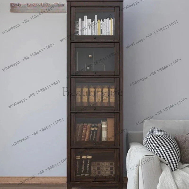 Glass Door Simple Modern Small Bookcase Nordic Storage Student Household Bookshelf
