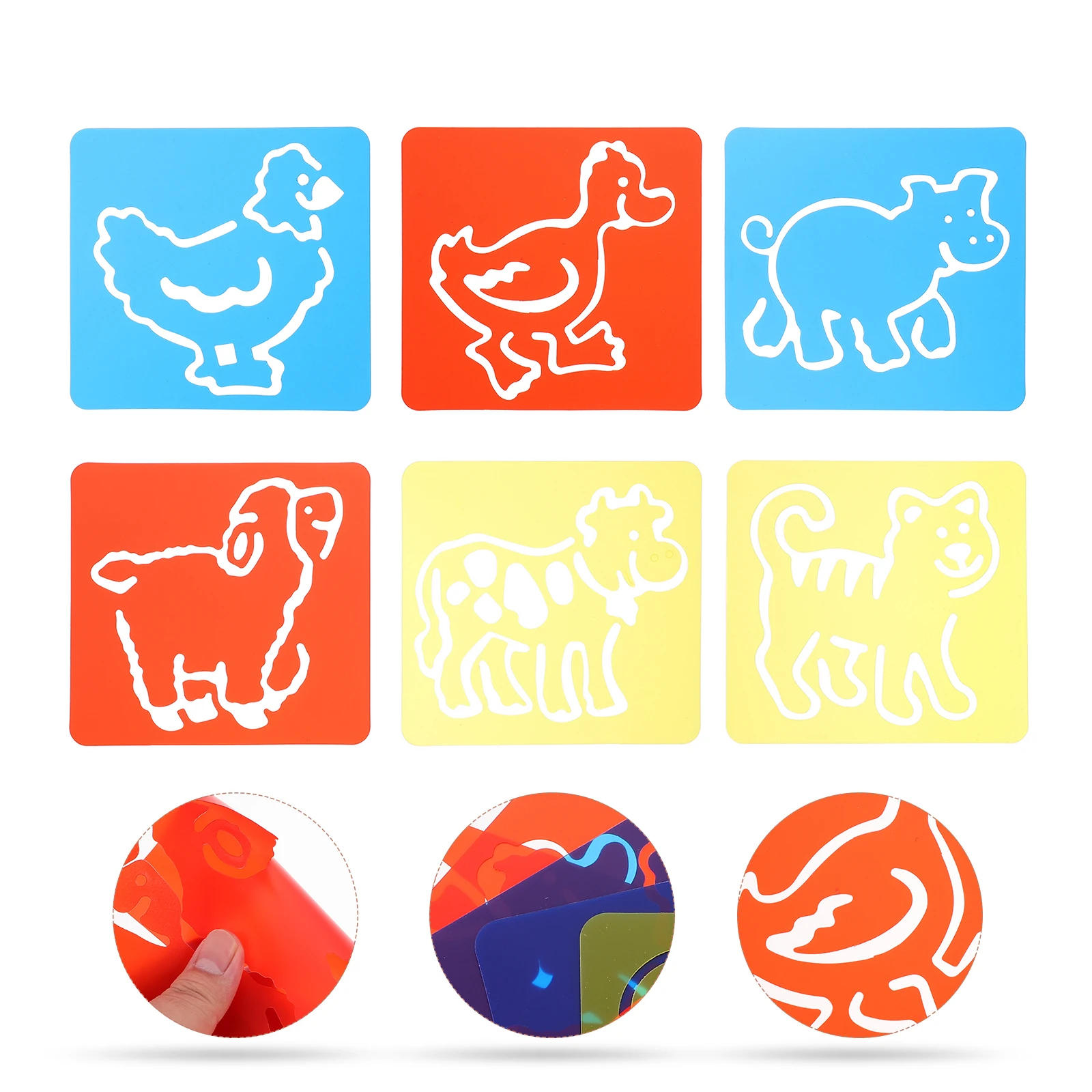 

2 set Cute Animal Drawing Stencil For Kids Painting Practice Reusable Plastic Doodle Board Template Drawing Mold