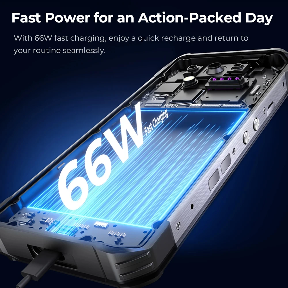 Oukitel WP100 Rugged Phone 33000mAh Battery Built-in Laser Rangefinder 6.8 Inch 16GB RAM+512GB ROM Mobile Phone 200MP Camera NFC