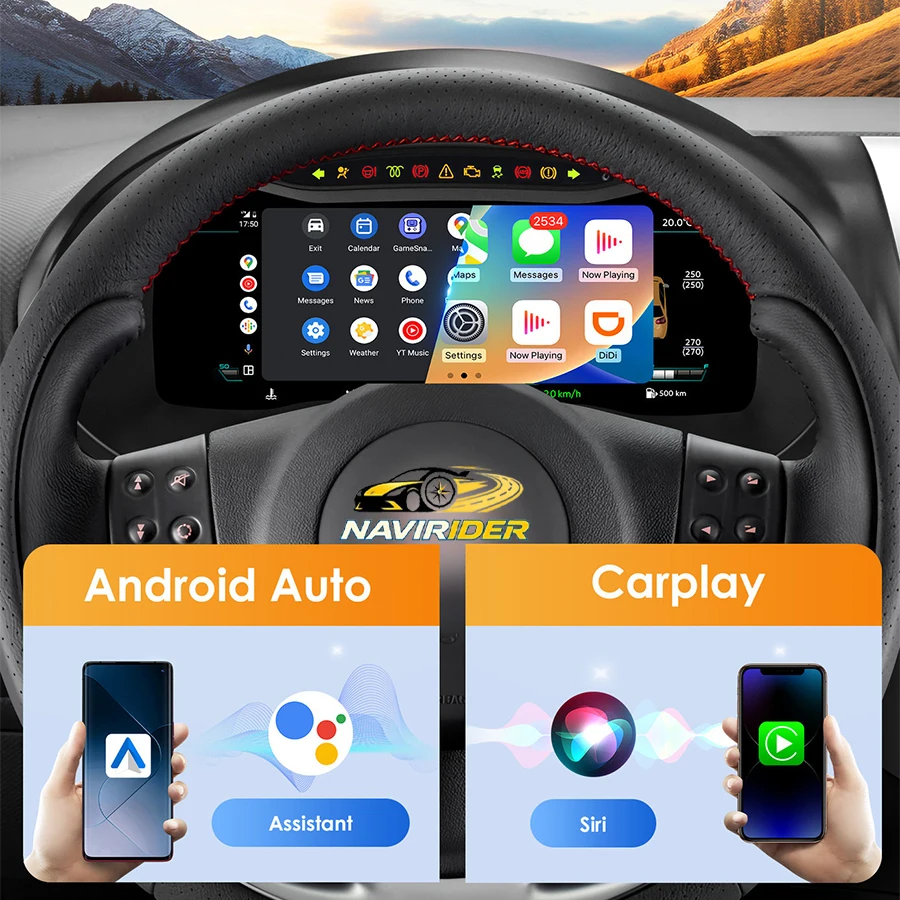 Pour Seat Leon 2009-2012, tableau de bord virtuel LCD, tableau de bord numérique, compteur de vitesse, Carplay, amélioration de l'intérieur de la voiture
