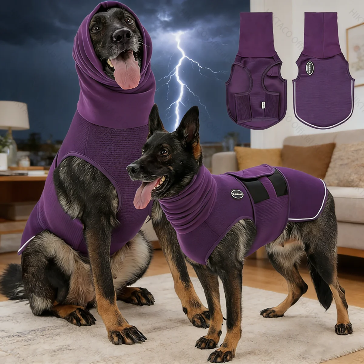 Hot Sale Dog Anxiety Calming Jacket Thunder Calming Shirt Post-Neuter Recovery Vest Multi-Function Headgear For Small Medium Dog