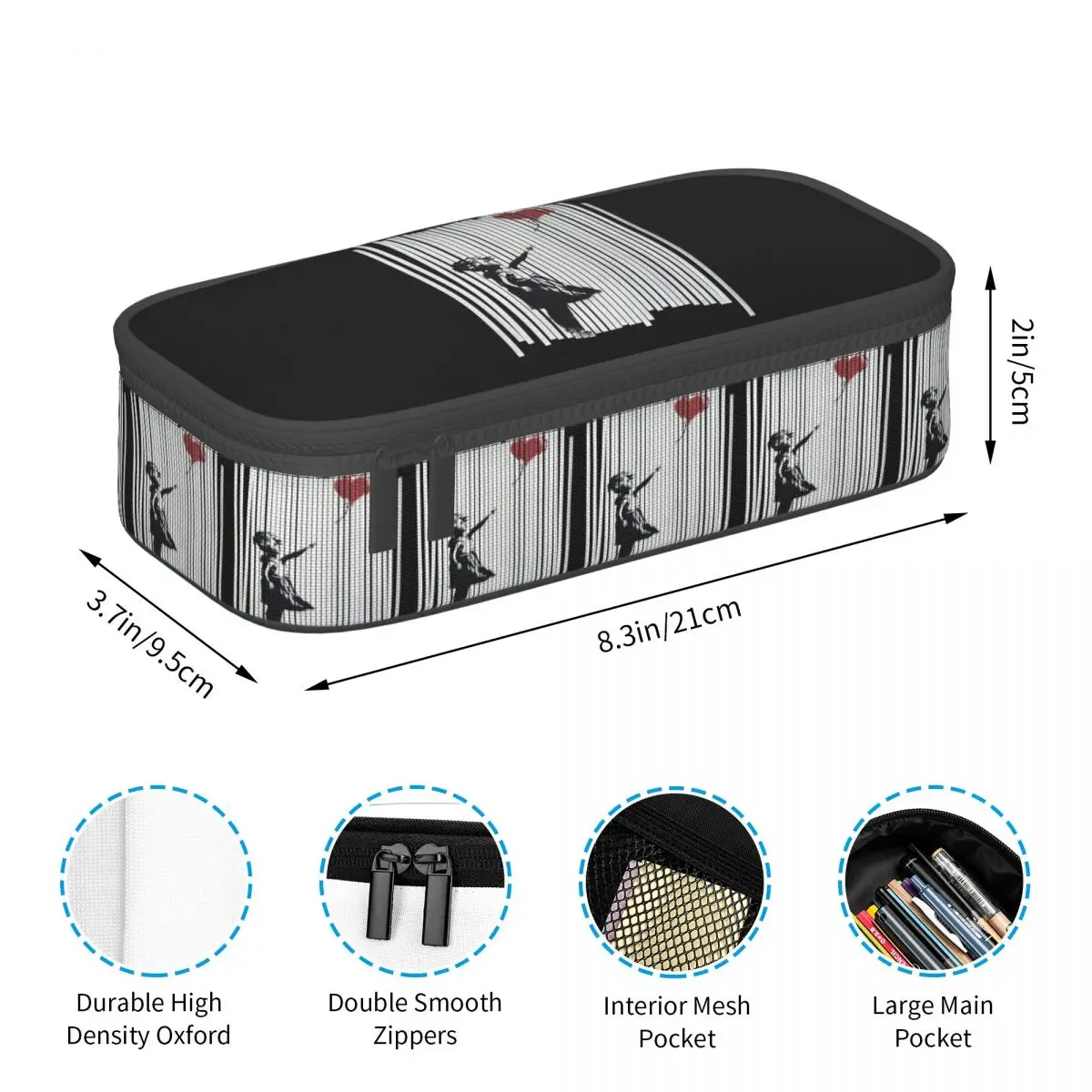 يا! لقد أصلت ذلك! مقلمة بانكسي تمزيقه بالون فتاة للطلاب صندوق القلم حقيبة أقلام رصاص لوازم القرطاسية حقيبة حامل القلم