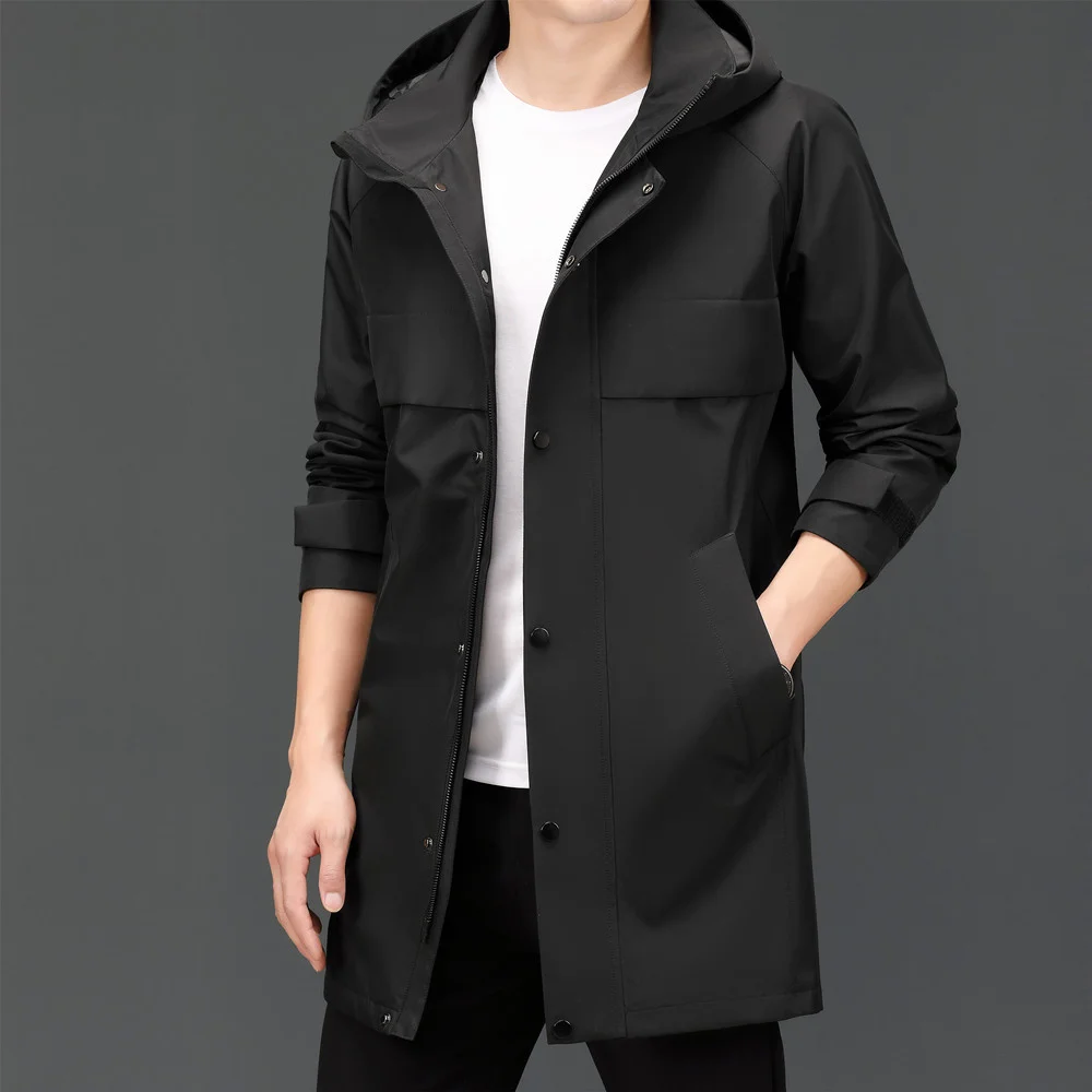 2024 Spring And Autumn New Men Windbreaker Jacket Mens High Quality Casual Fashion Comfortable Warm trench coat men size L-5XL