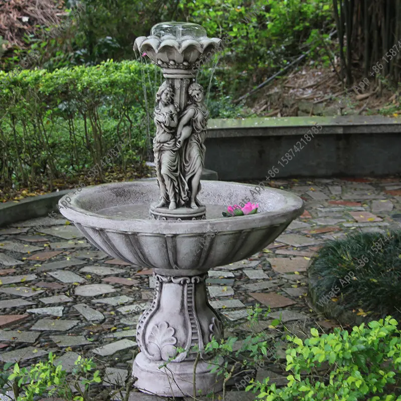 Garden figure water feature large fountain European lady sculpture outdoor fish pond villa wedding decoration ornament