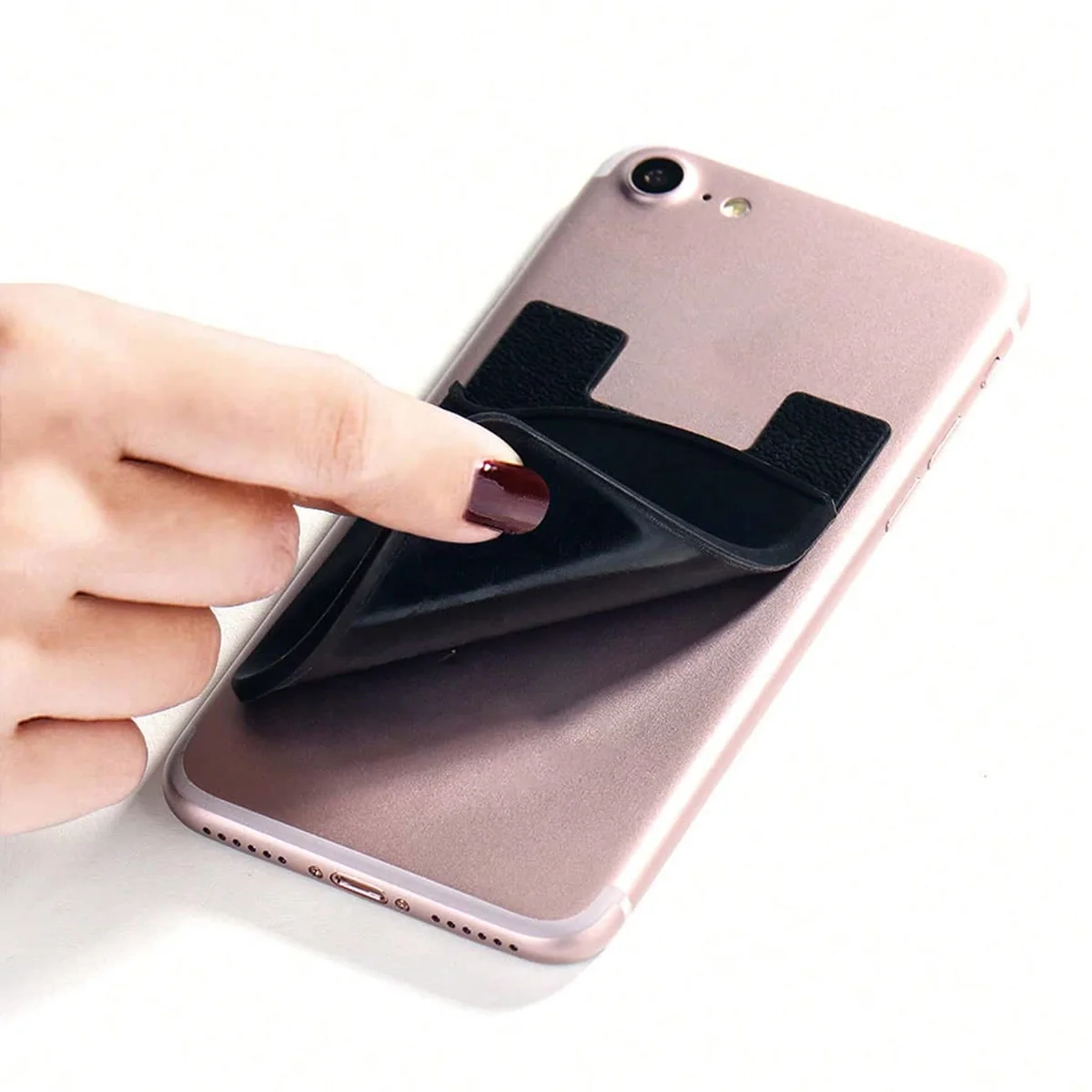Silicone Phone Card Holder, Solid Color Back Sticker for Bus Cards and Id Cards, Anti-Drop Protective Cover, Card Sticker, Bank Card and Bus Card Holder, Self-Adhesive, Non-Slip, Wear-Resistant Phone Card Holder Sticker