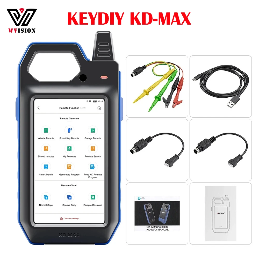 KEYDIY KD Max Car Key Programmer Tools Mutil-functional Smart Device Remote Generator Chip Reader Frequency Tester PK KDX2