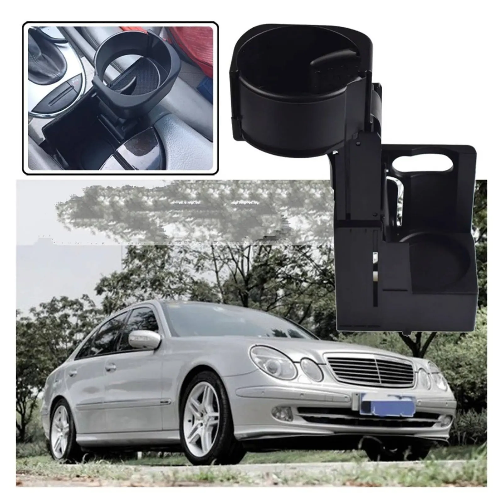 

W211 Console Drink Holder Tailored Fit Retractable Car Drink Holder Folding Beverage Mount Cushioned Pad Design