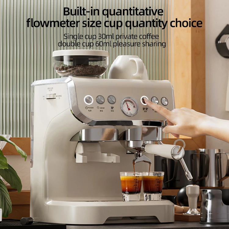 Máquina de café para bomberos, máquina de café integrada semiautomática, molienda de espuma de leche para el hogar, taza de extracción de 58mm