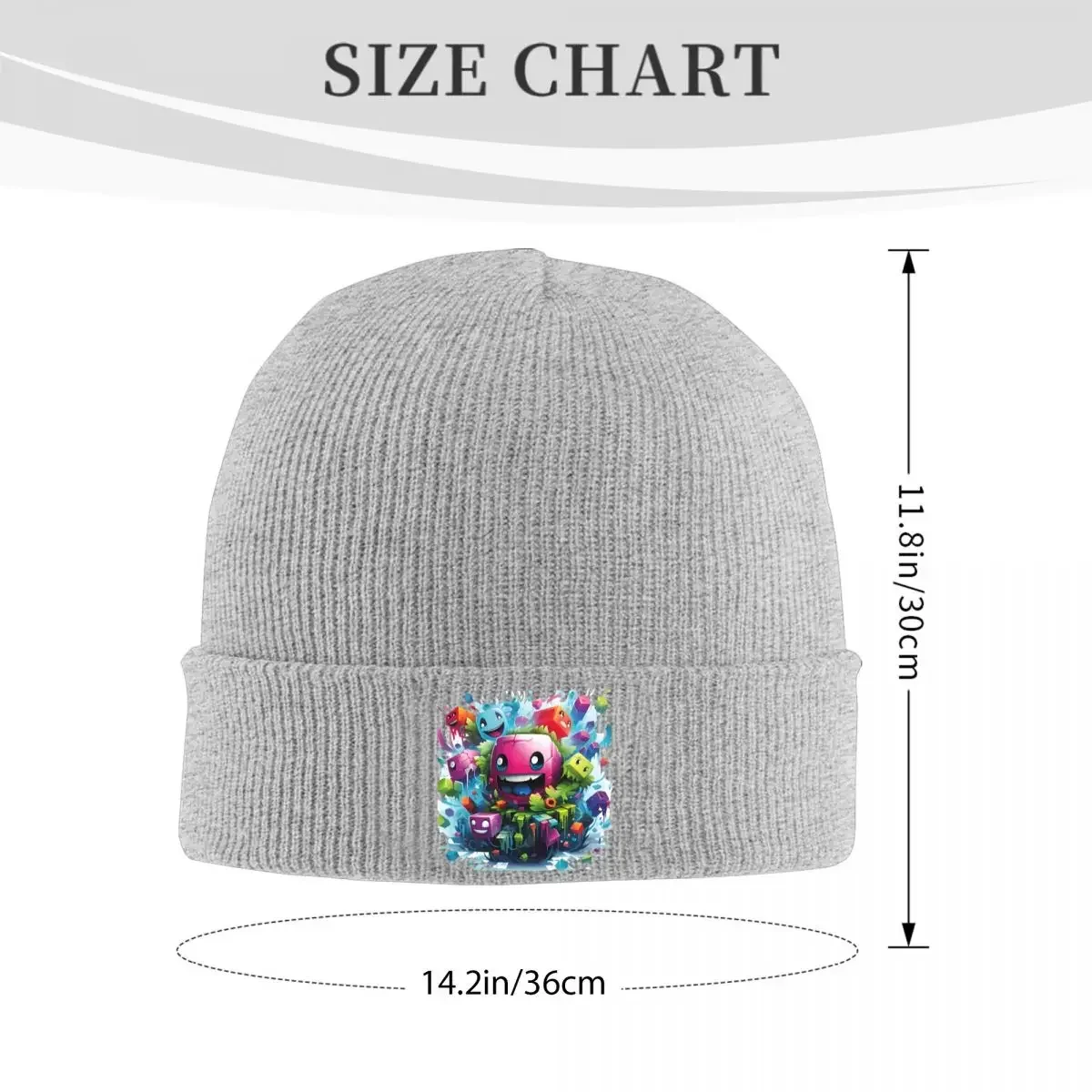 Game Geometry Dash Runner Knitted Caps for Women Men Beanie Winter Hat Acrylic Geometric Dash Hip Hop Caps