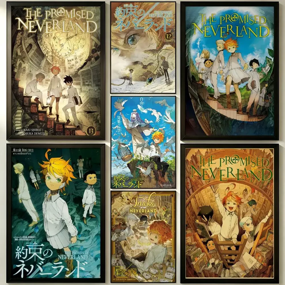 The Promised Neverland Aesthetic Anime Self-Adhesive Poster Peel and Stick Waterproof Removable HD Print for Dorm Room Bedroom