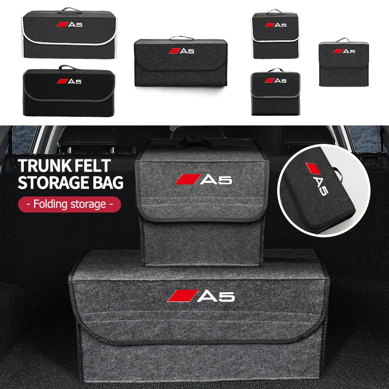 

Car Seat Rear Storage Pouch Soft Felt Trunk Organizer Bags For Audi A6 A5 A1 S1 S3 S4 RS5 RS6 A7 A8 Q2 Q8 RS3 RS4 S5 S6