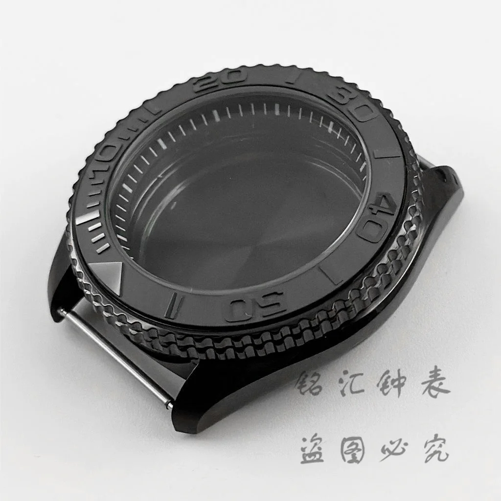 42mm PVD Black Ring Watch Case With Sloping Bezel For NH34 NH35 NH36 NH38 NH70 NH72 Movement 28.5mm Dial Mods 007 Case