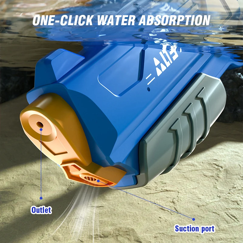 Pistola de agua eléctrica de gran capacidad, juegos de piscina al aire libre para niños, juguete de playa, pistola de agua eléctrica de succión de agua automática con luces