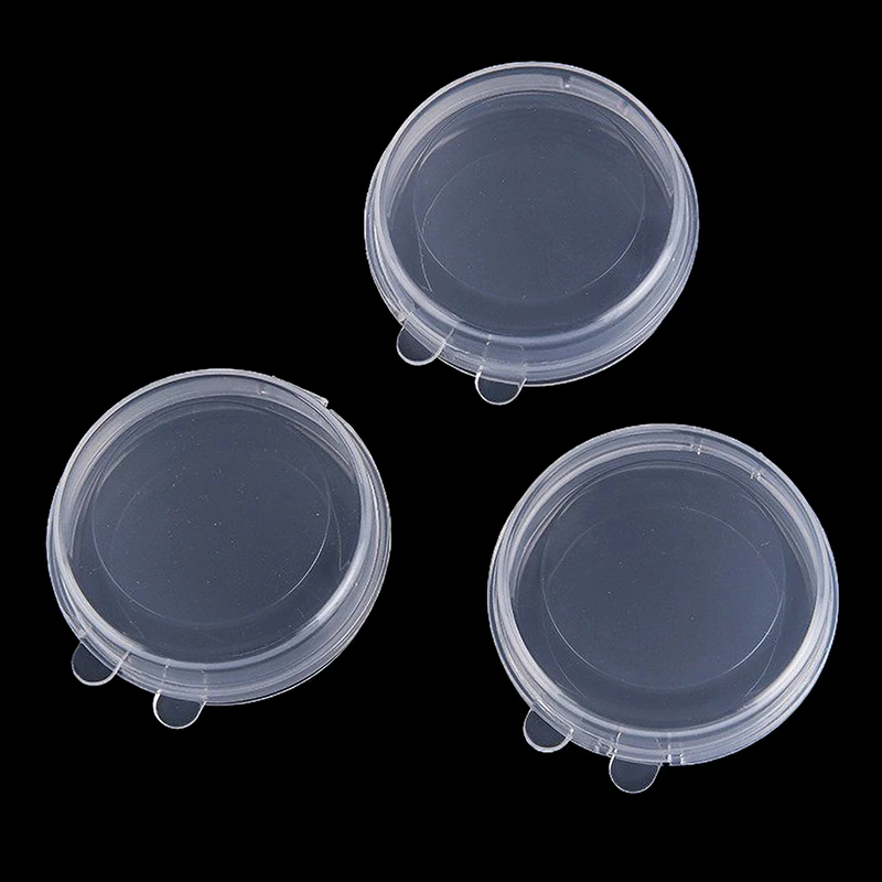 10/20Pcs Transparent Plastic Boxes Round Fishhook Pearl Button Storage Organizer Case Dustproof Durable Jewelry Container