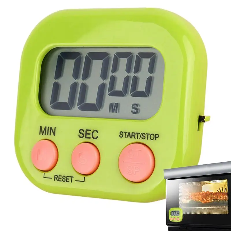 Digital Timer Magnetic Large Display Countdown Small Timers With Magnetic Back Portable Multifunction Alarm Timer With Bracket