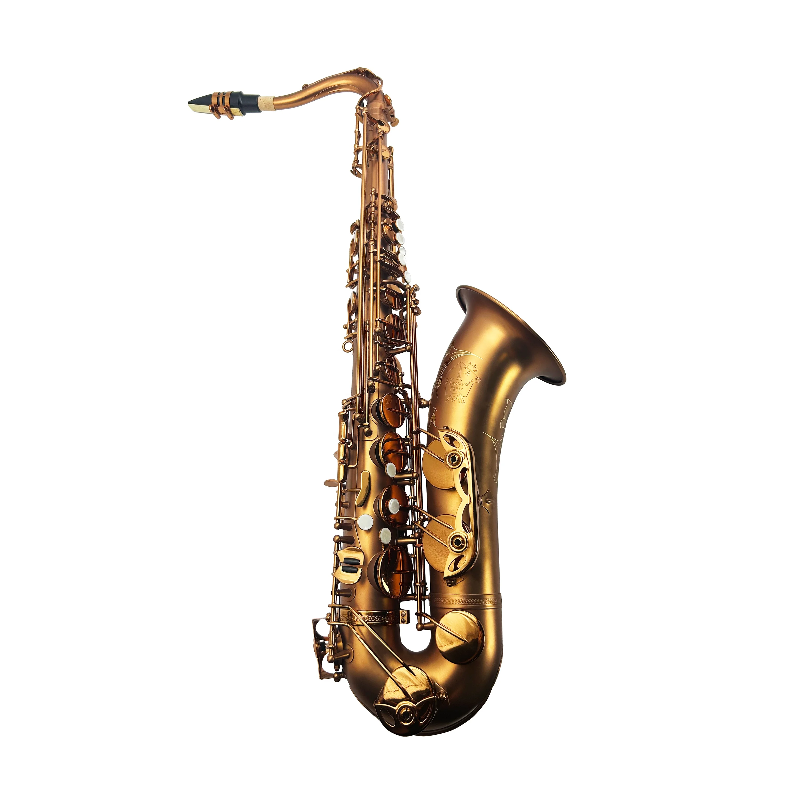 Bb Tone Tenor Saxophone Coffee Matt Finish Woodwind With Waterproof Case For Band Rehearsal Stage Performance Daily Practice