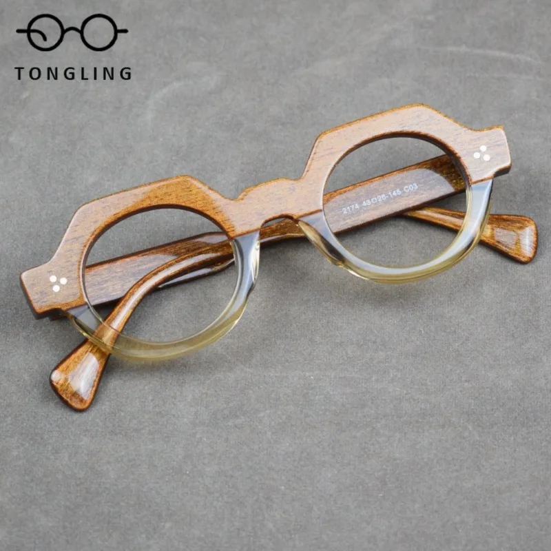 2026 New Handcrafted Thick Acetate Fashionable Niche High-Quality Men Spectacle Unique Frame Compatible With Prescription Lenses