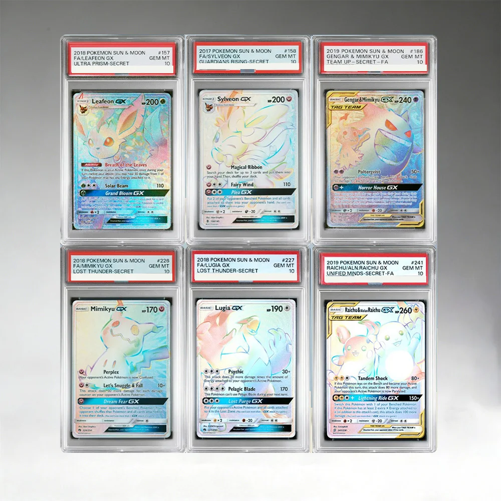 

DIY PTCG Rating Card Sun&Moon FA/lEAFEON SYLVEON MIMIKYU LUGIA English Version Flash Anime Card High Quality Replica Card Toy