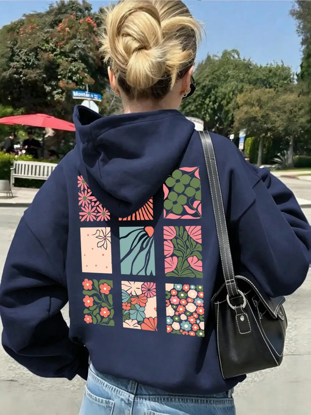 Floral Heart Abstract Botanical Pattern All-Match Hoodies Unisex Sport Y2K Pullover Autumn Casual Streetwear Soft Color Hoody
