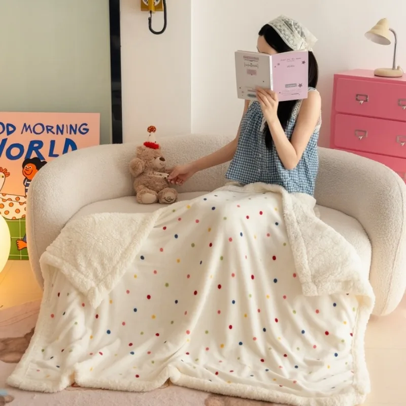 

2025 New Milk Fleece Multifunctional Blanket Household Thickened Leisure Blanket Lamb Fleece Dormitory Quilt Cover Dual-purpose