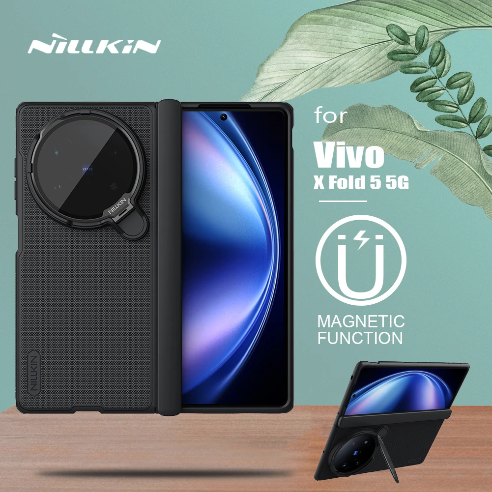 Nillkin For VIVO X Fold 5 Case Super Frosted Shield Prop Magnetic Fold Camera with Stand Hard PC Matte Cover Protection