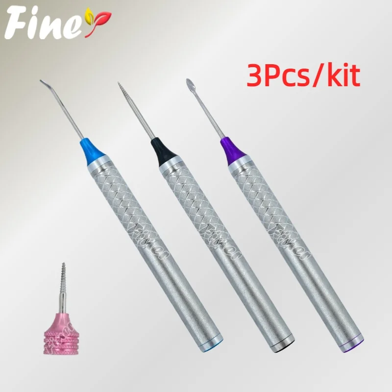 

Finer 3Pcs/kit Dental Remnant Extractor Dental Flex Periotome Power Kit Extractor Apical Root Fragments Drill Titanium Tip