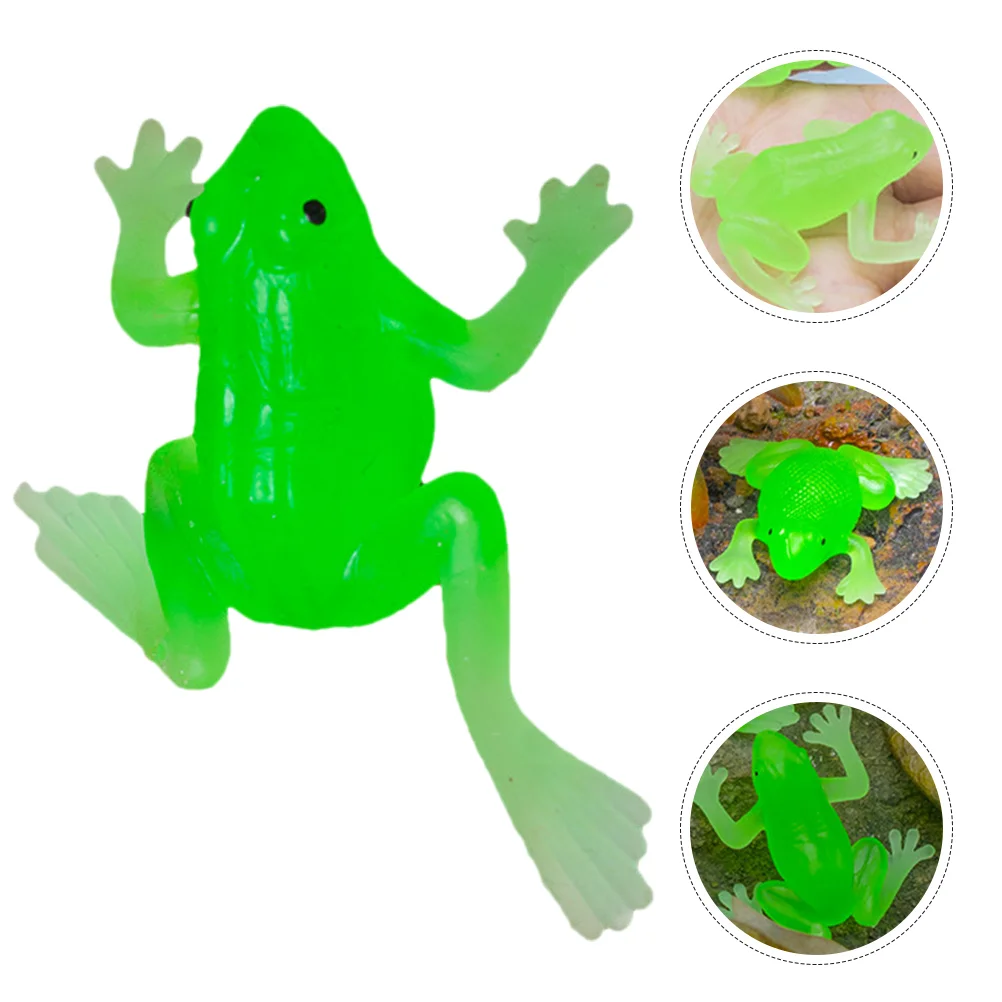 18 Pcs Mini Soft Rubber Imitation Frog Bathroom Decorations Frogs Toys Decorate Figurines Child