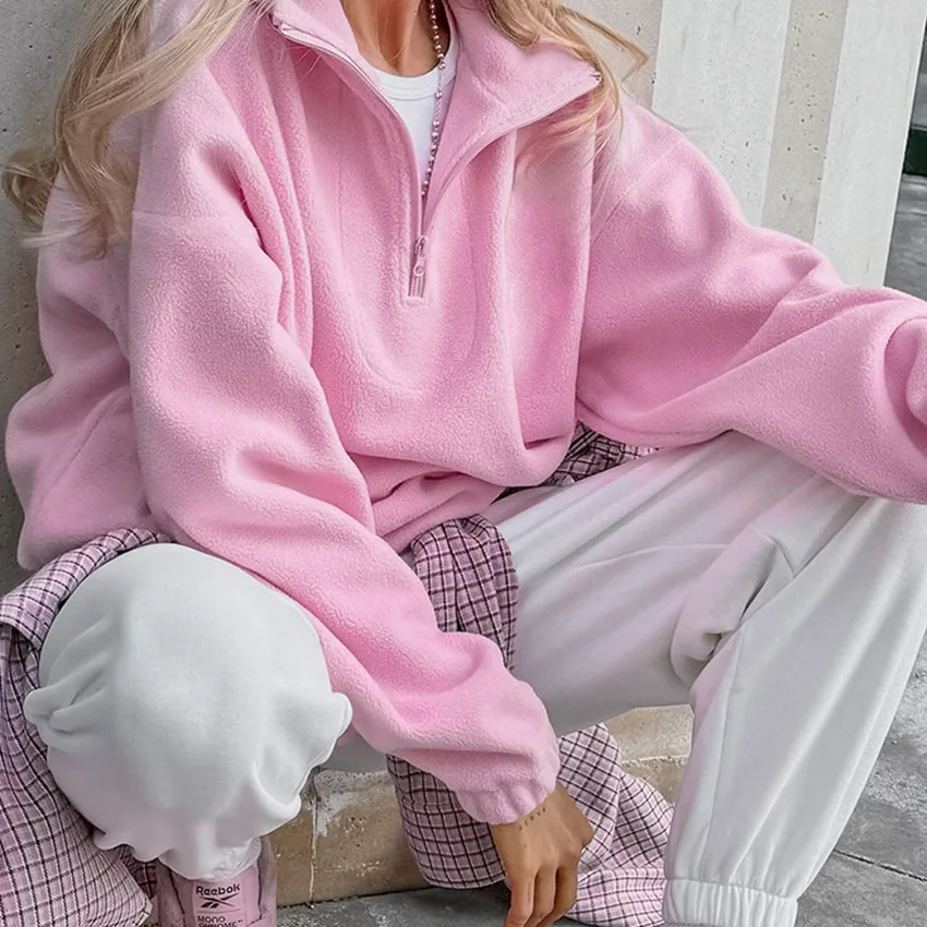 Simple Fashion Women's Sports Sweater New Solid Color Top for Autumn and Winter 2025