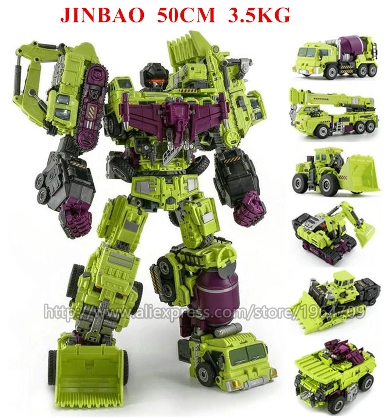 IN STOCK New Devastator Transformation Toys Robot 6 IN 1 Blender Bulldozer Car Action Figure 50CM Model For Boy Gift