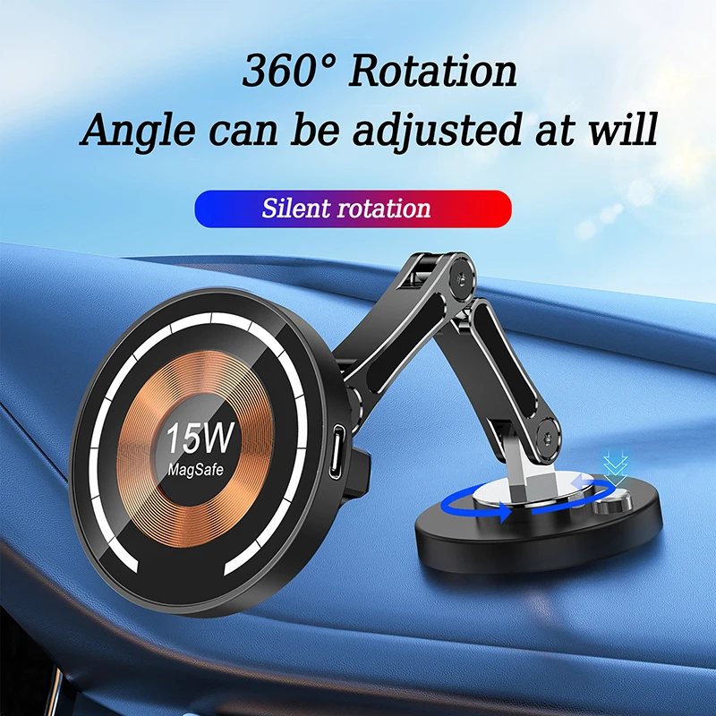 Universal Car Magnetic Phone Holder Car Mobile Support Wireless Charger 15W Magsafe Car Holder for IPhone Samsung Xiaomi Huawei