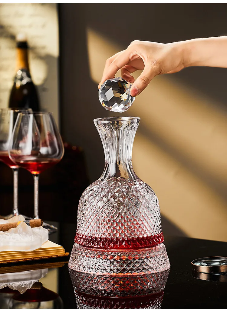 Creative Crystal Glass Cup for Wine, Rotation Tumbler, Wine Aerator, Decanter, Glasses, Mug, Creative Gifts, 1500ml